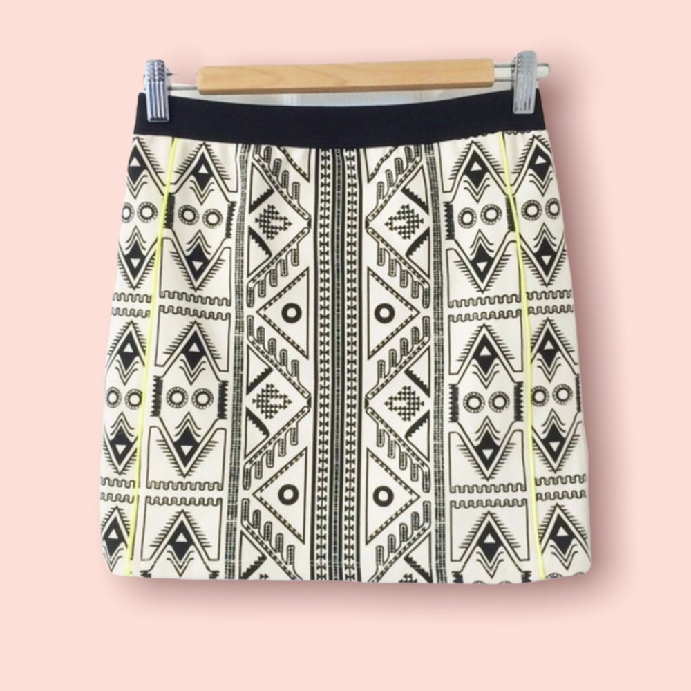 Aztec Skirt with Neon Stripes